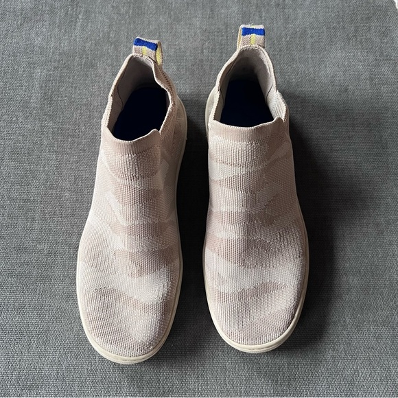 Rothys The Chelsea Beige Sand Camo Fabric High Top Sneaker Boots 7.5 - Picture 4 of 8